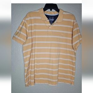 CHAP easy‎ care EST. 1978 POLO MEN orange and White Tripes M' Size L